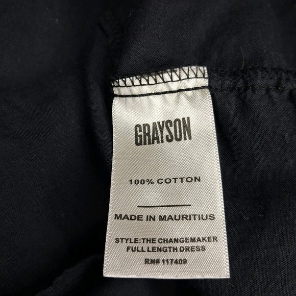 Grayson The Changemaker Dress Siz 04 (Large)  Black Button Front Long Sleeve - Picture 8 of 16
